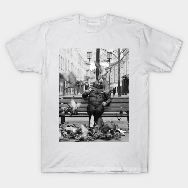 Pigeons in Locked down Bath T-Shirt by JonDelorme